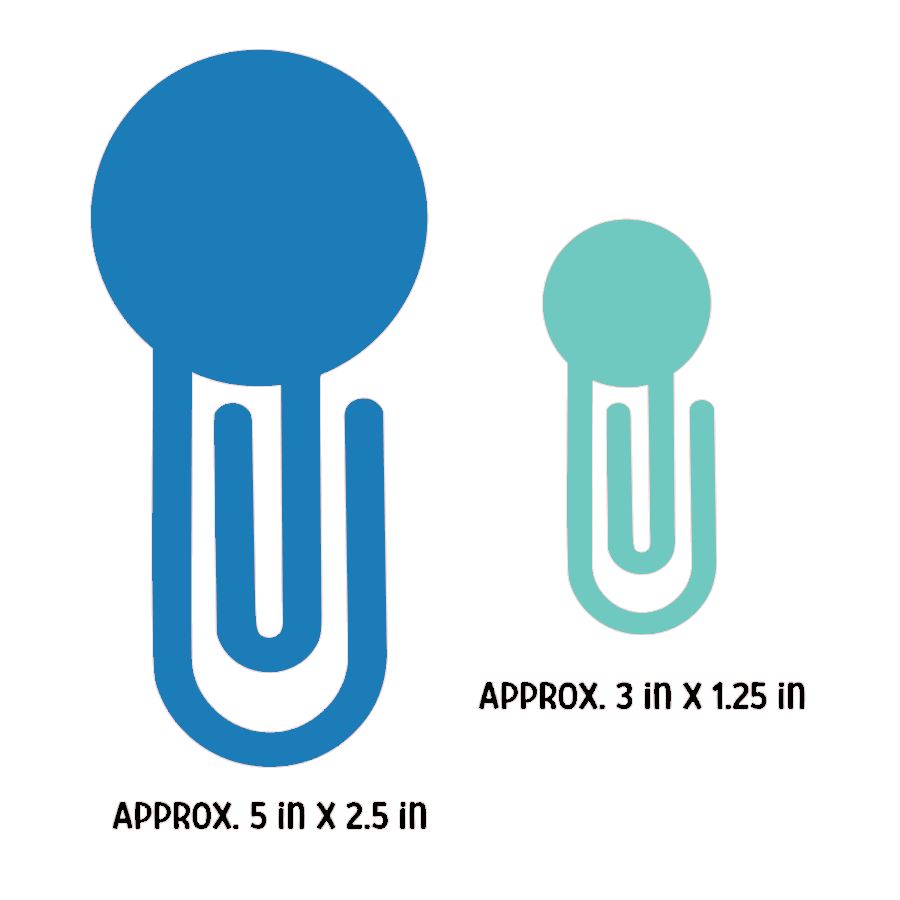 Circle Paper Clip Bookmark - DECAL AND ACRYLIC SHAPE #BM0013