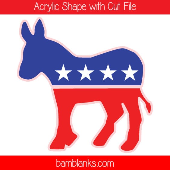 Democratic Donkey - Acrylic Shape #939