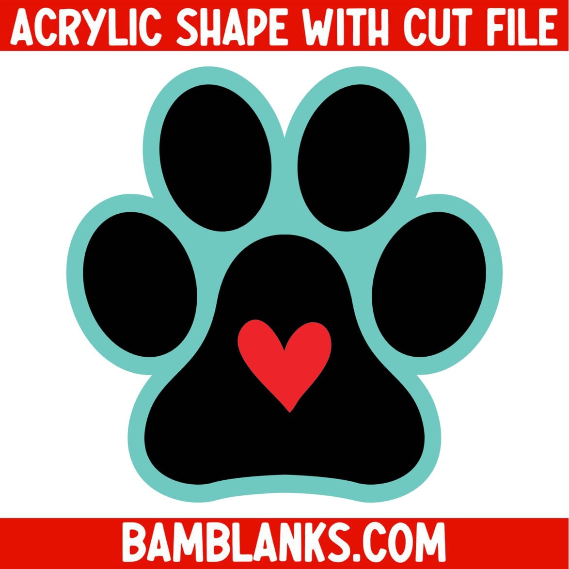 Dog Paw Print - Acrylic Shape #1042