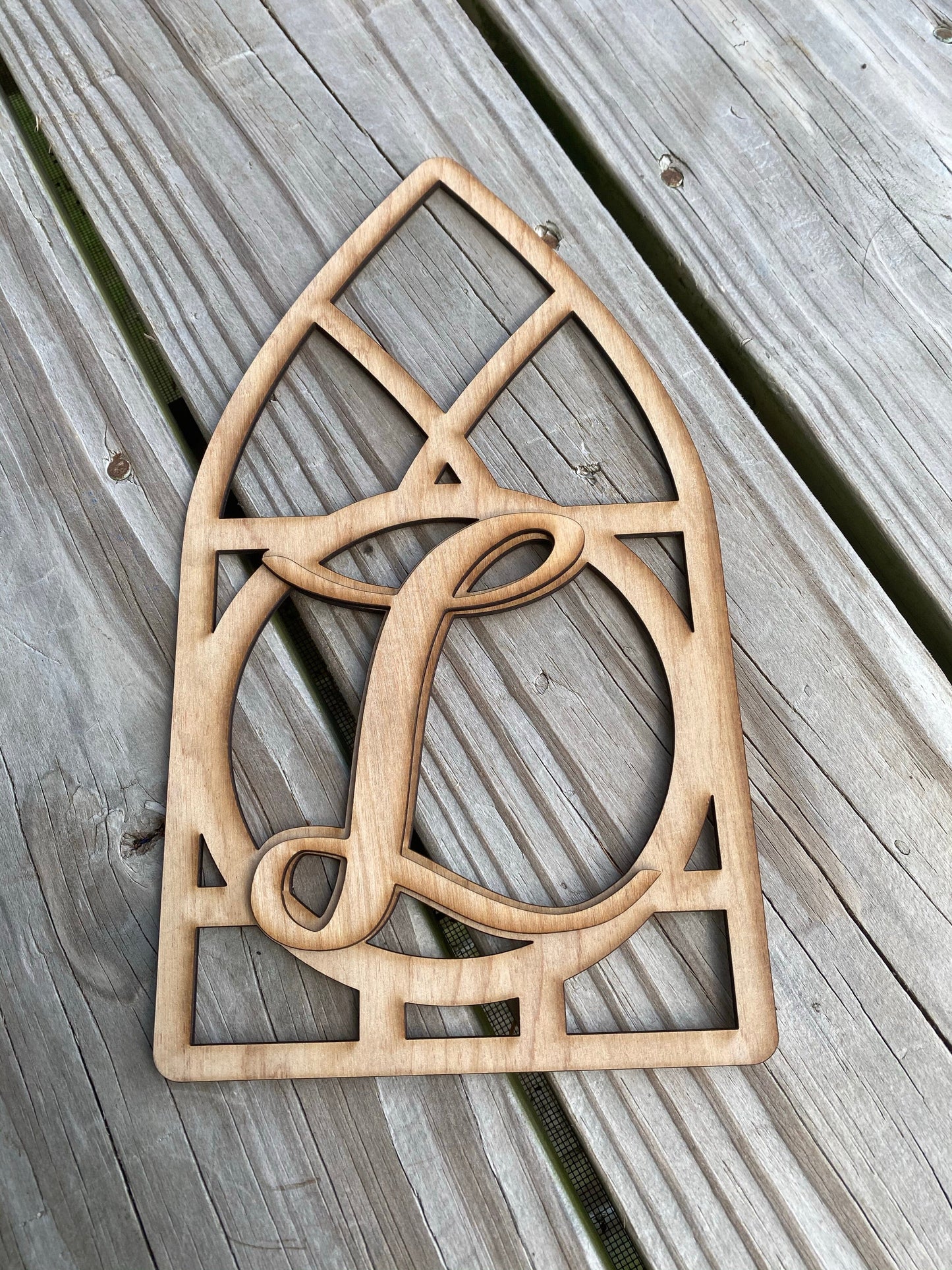 Farm Window Initial Wood Blank #W024