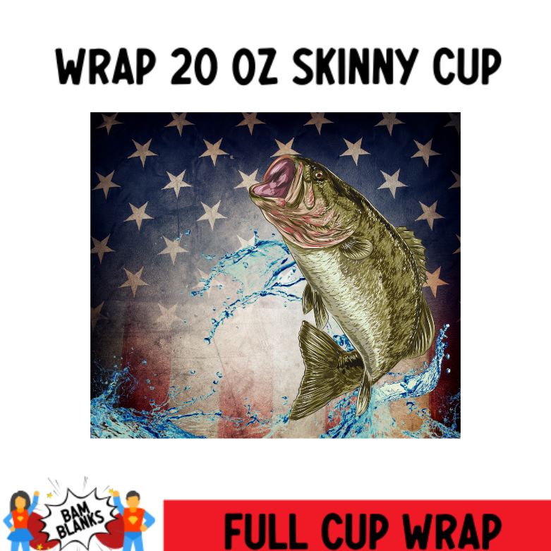 Fish with American Flag - CW0102 – BAM Blanks and More