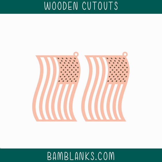 Flag 1 Earrings Wood Blanks #W045