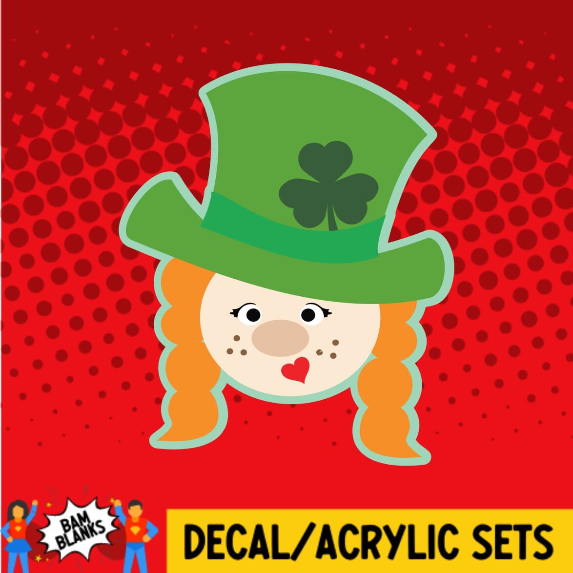 Girl Leprechaun - DECAL AND ACRYLIC SHAPE #DA0267