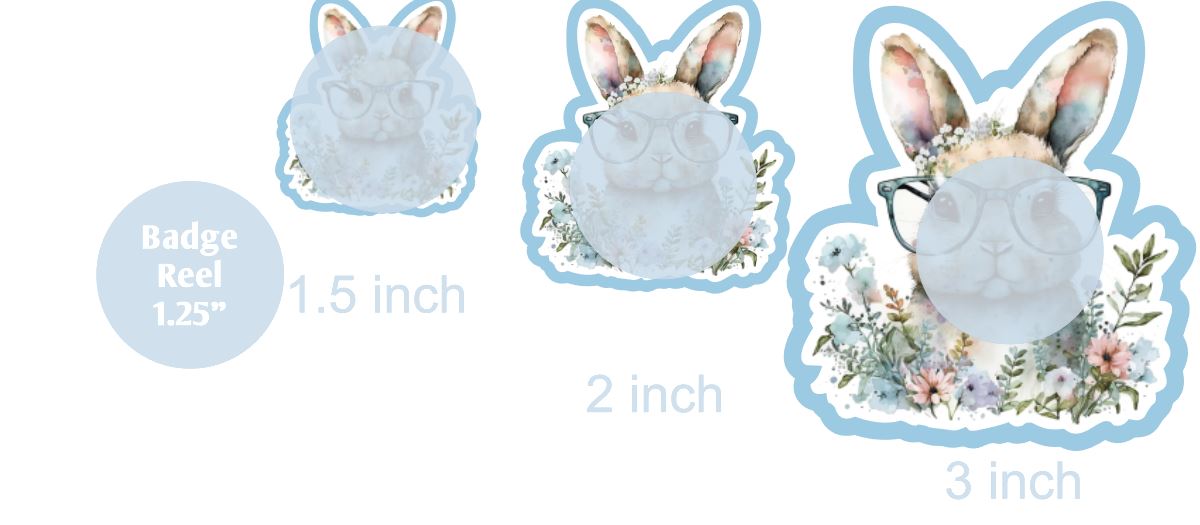 Glasses Bunny with Watercolor Wildflower - DECAL AND ACRYLIC SHAPE #DA0350