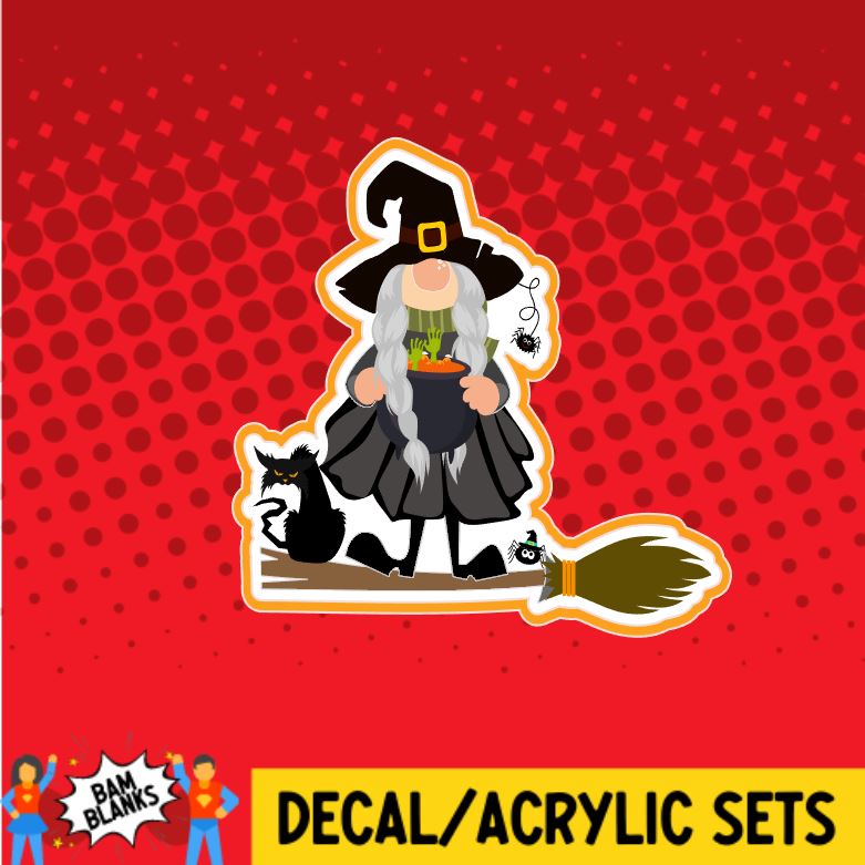 Gnome Witch - DECAL AND ACRYLIC SHAPE #DA0192