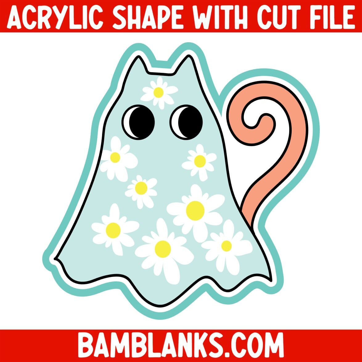 Groovy Cat Ghost - Acrylic Shape #2456