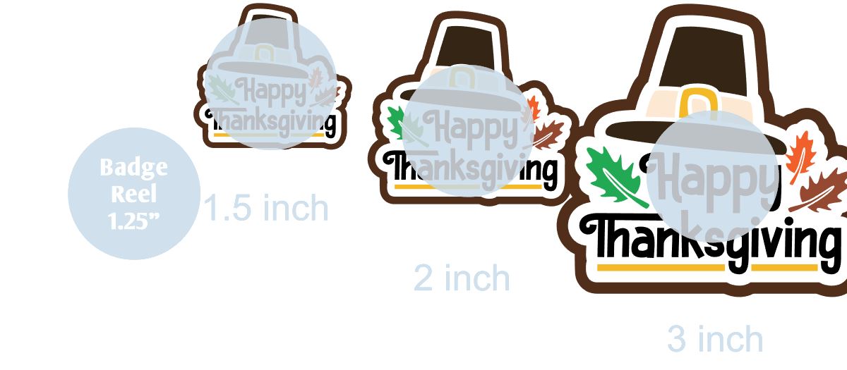 Happy Thanksgiving Pilgrim Hat - DECAL AND ACRYLIC SHAPE #DA01207