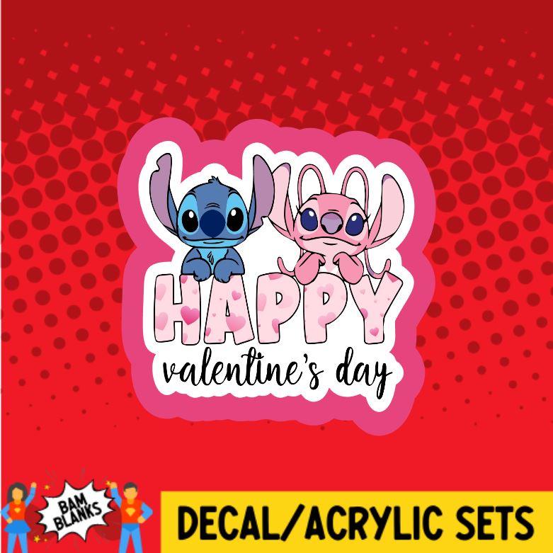 Happy Valentines 626 - DECAL AND ACRYLIC SHAPE #DA01170