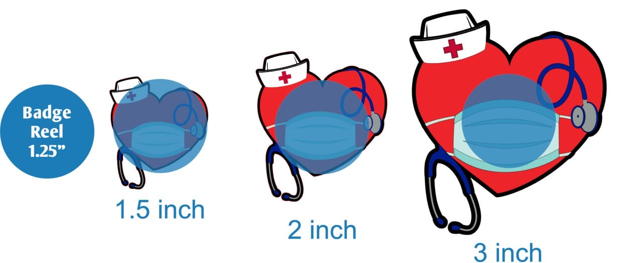 Heart with Mask and Nurses Cap - Acrylic Shape #159