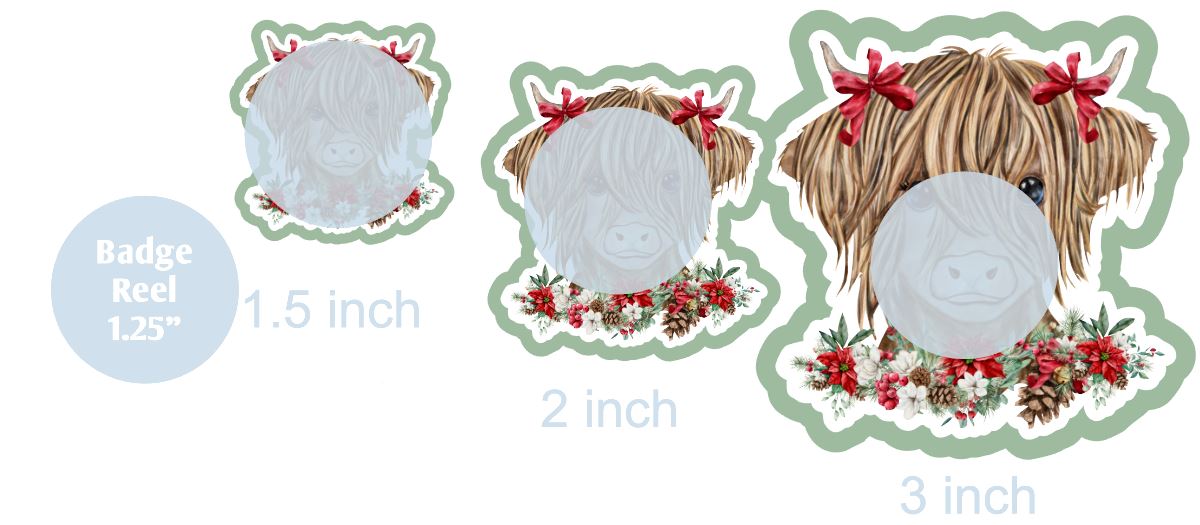 Highland Christmas Cow Girl - DECAL AND ACRYLIC SHAPE #DA0528
