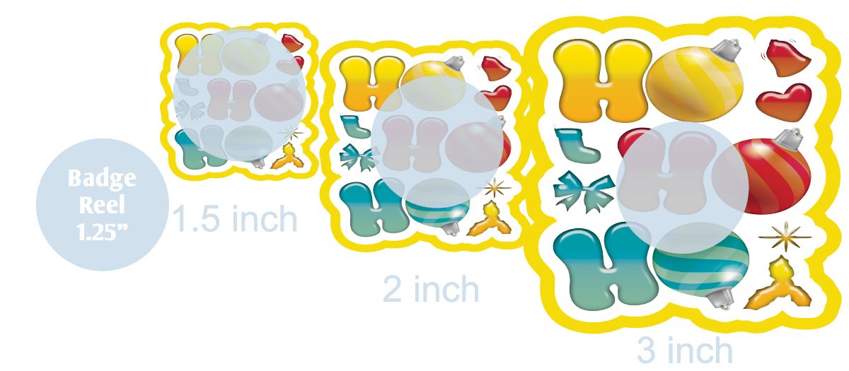 Ho Ho Ho Ornaments - DECAL AND ACRYLIC SHAPE #DA0408