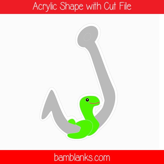 Hook and Worm - Acrylic Shape #620