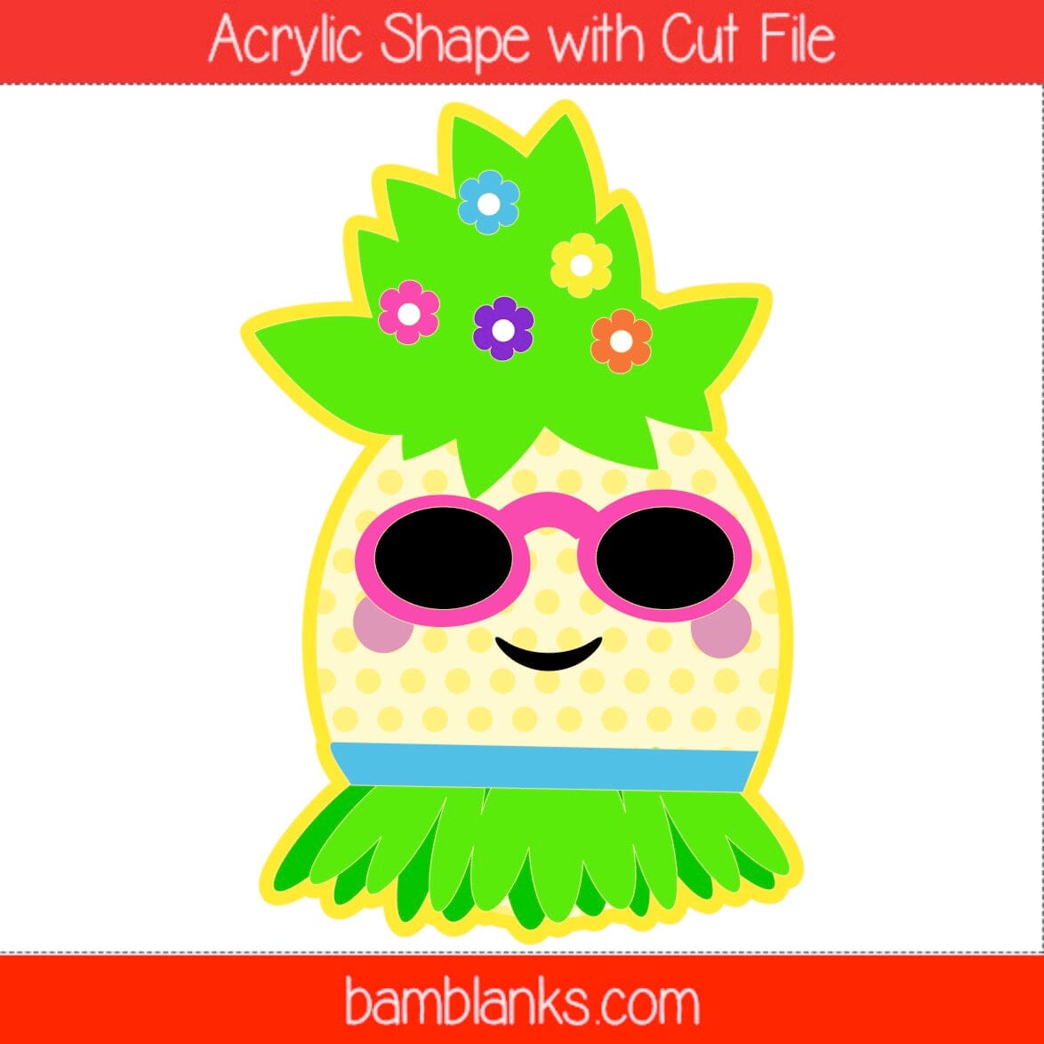 Hula Pineapple - Acrylic Shape #1418