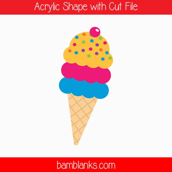 Ice Cream - Acrylic Shape #1701