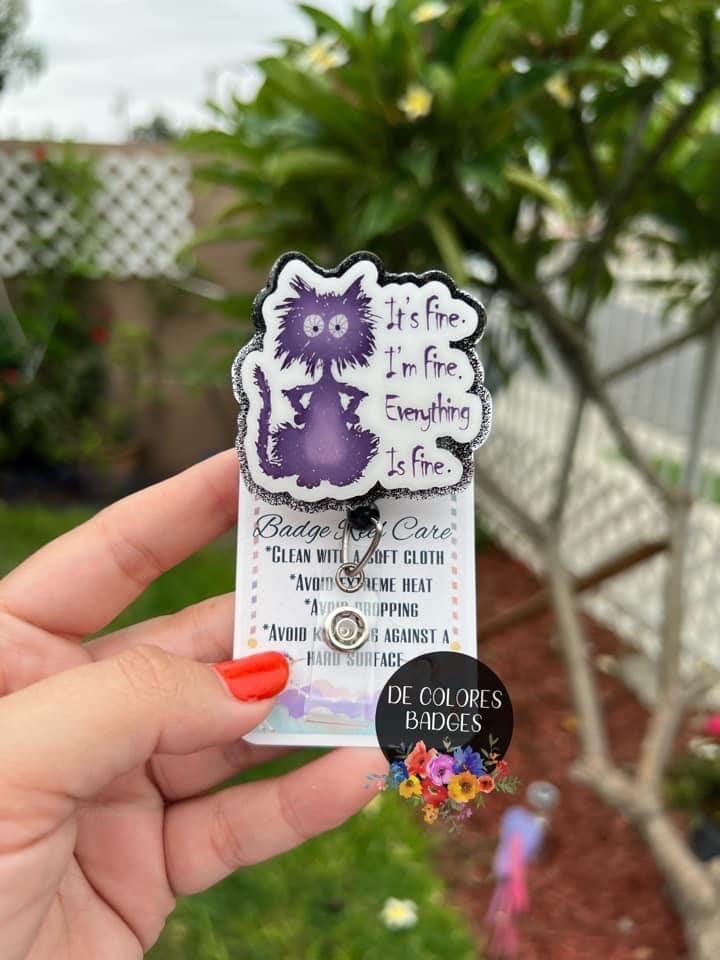 I'm Fine Cat - DECAL AND ACRYLIC SHAPE #DA0430