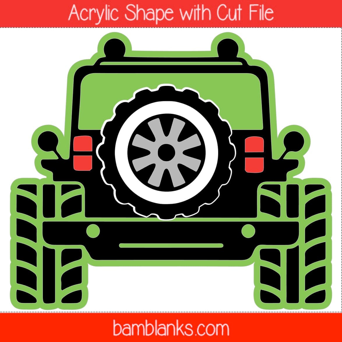 Jeep Back - Acrylic Shape #495