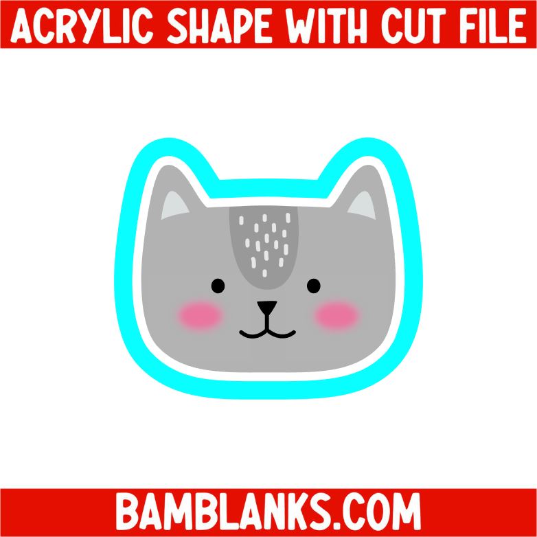 Kitten Face - Acrylic Shape #2353