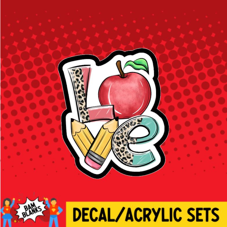 Love Apple School- DECAL AND ACRYLIC SHAPE #DA0660