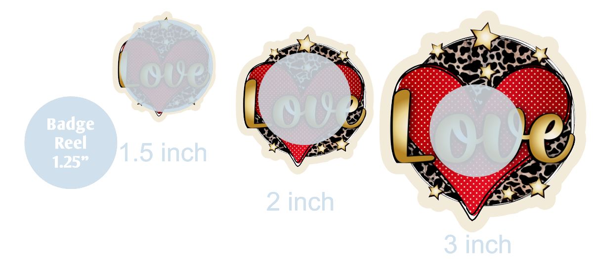 Love Heart Star Cheetah- DECAL AND ACRYLIC SHAPE #DA0652