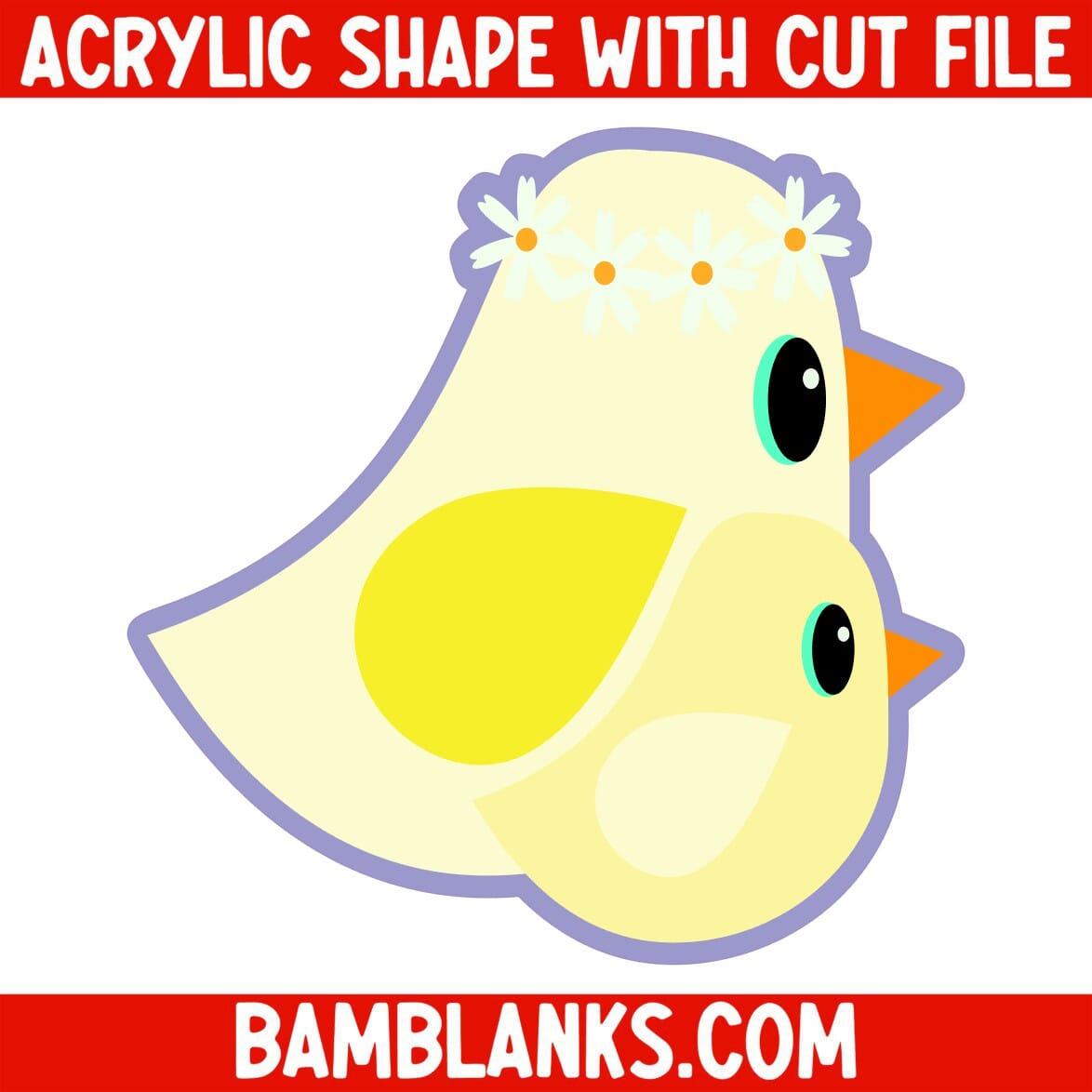 Mama and Baby Chick - Acrylic Shape #1433