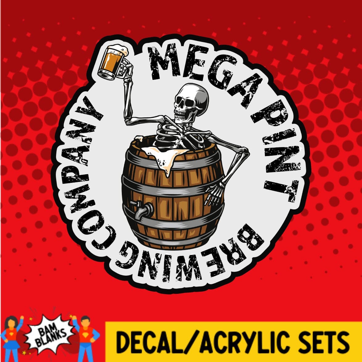 Mega Pint Brewing Co - DECAL AND ACRYLIC SHAPE #DA0041