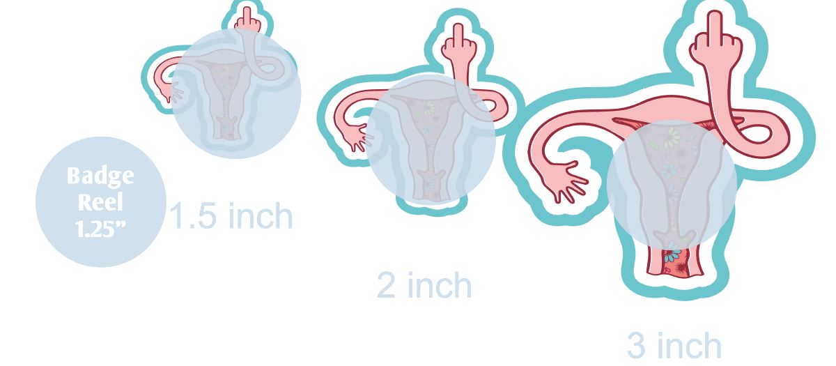 Middle Finger Uterus - DECAL AND ACRYLIC SHAPE #DA0103