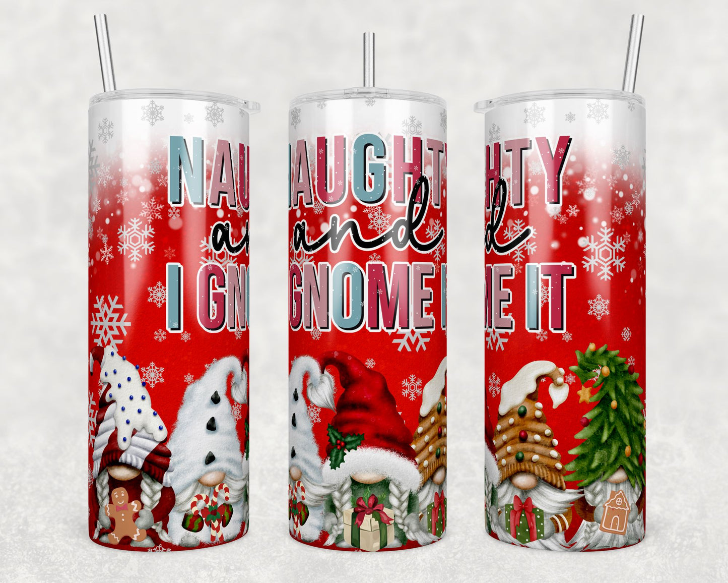 Naughty and I Gnome It - 20 oz Skinny Cup Wrap - CW0040