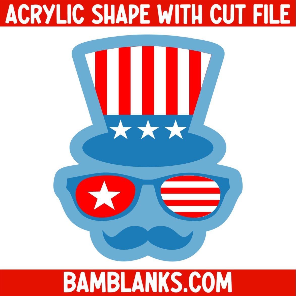 Patriotic Face - Acrylic Shape #741