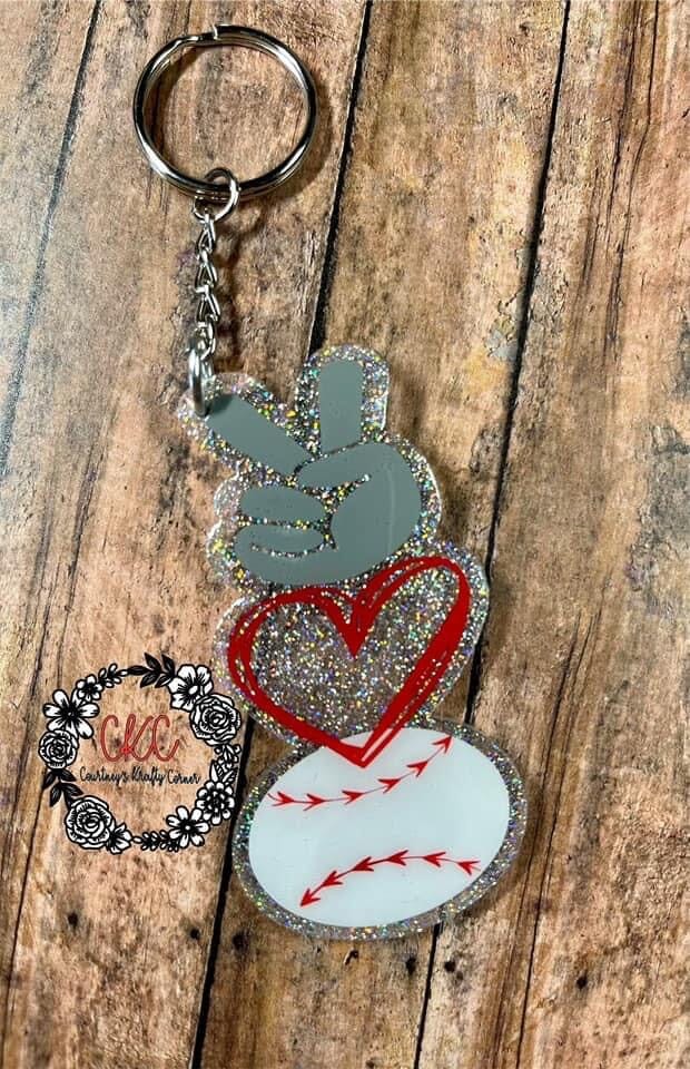 Peace Love and Baseball - Acrylic Shape #253