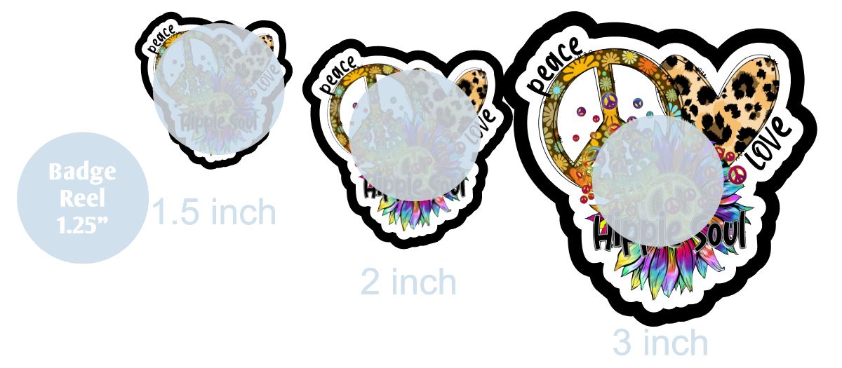 Peace Love Hippie Soul - DECAL AND ACRYLIC SHAPE #DA0816