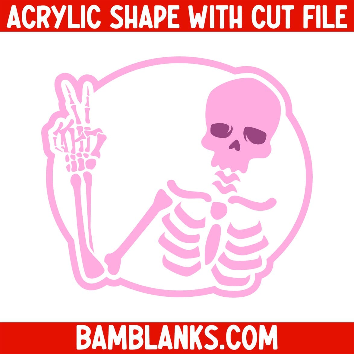 Peace Sign Skeleton - Acrylic Shape #2459