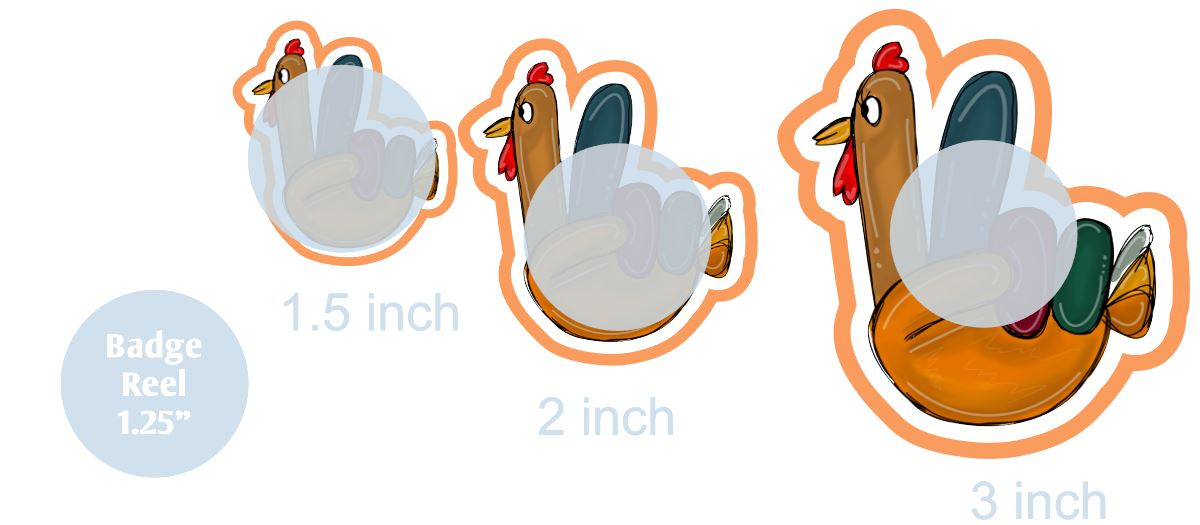Peace Sign Turkey - DECAL AND ACRYLIC SHAPE #DA