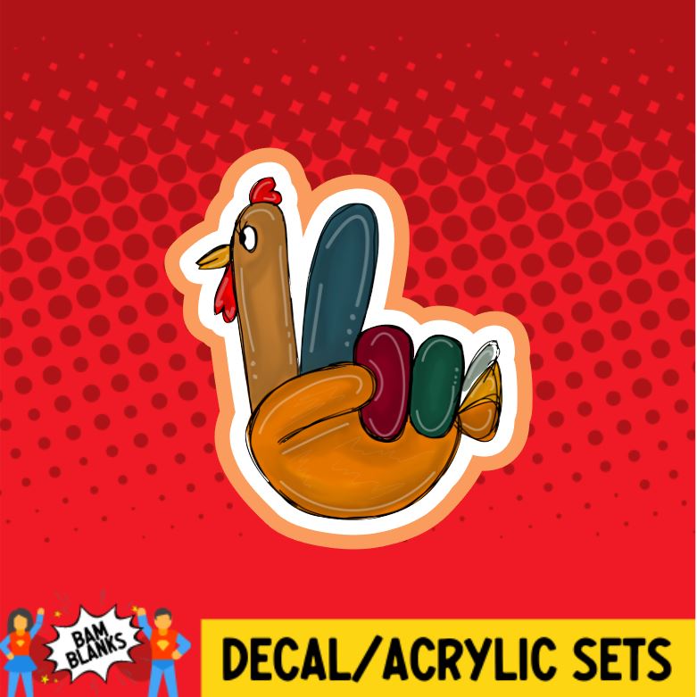 Peace Sign Turkey - DECAL AND ACRYLIC SHAPE #DA