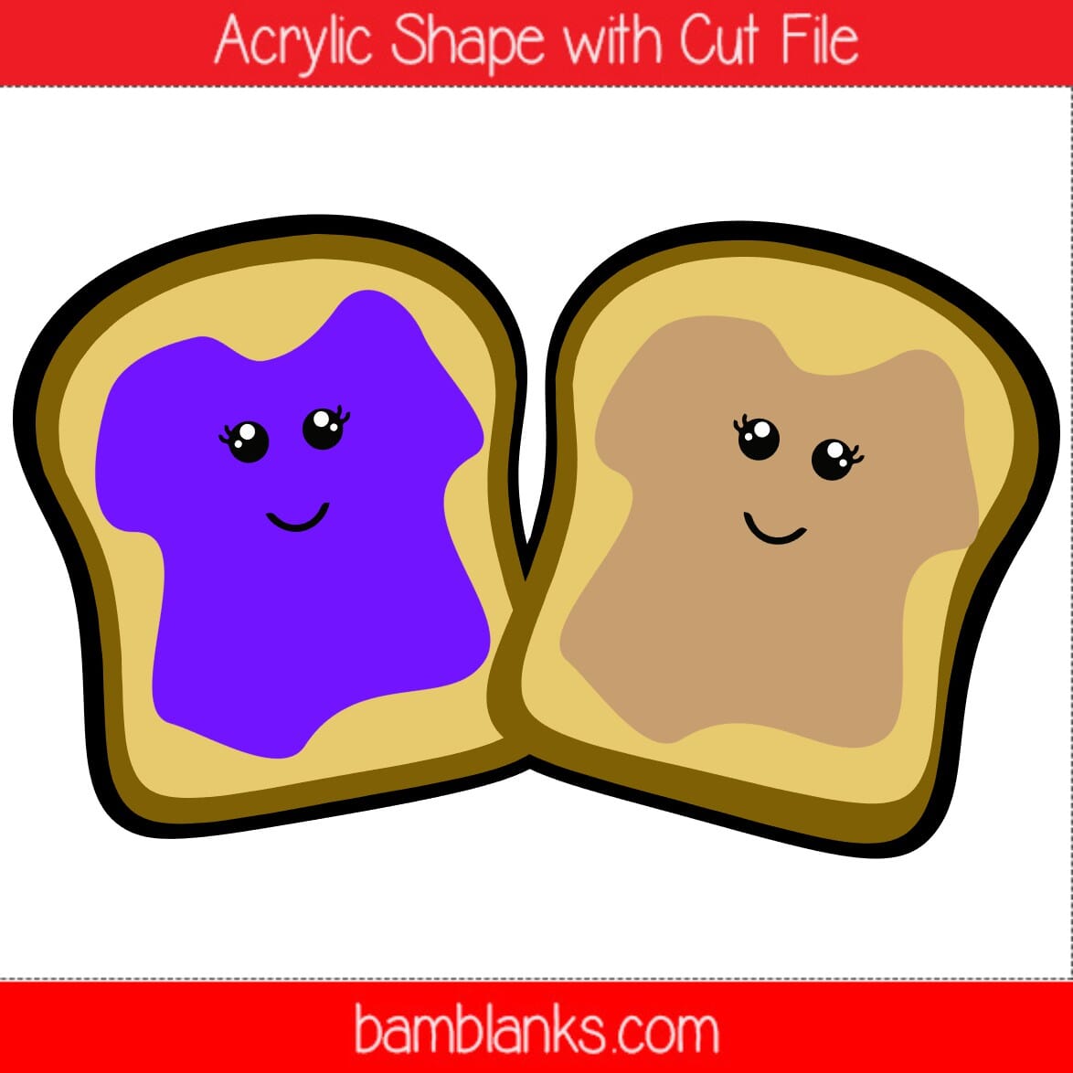 Peanut Butter and Jelly - Acrylic Shape #1730