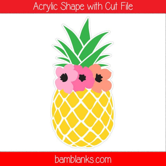 Pineapple with Flowers - Acrylic Shape #737
