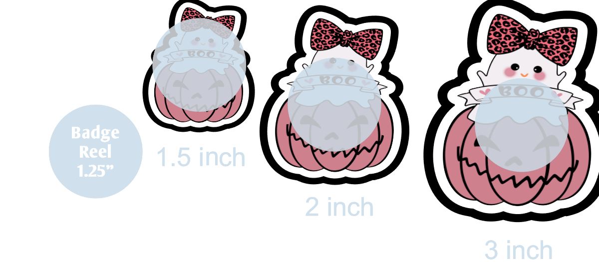 Pumpkin and Ghost with a Bow - DECAL AND ACRYLIC SHAPE #DA0928