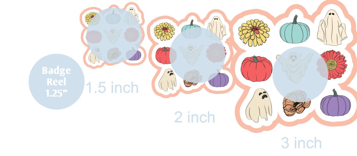 Pumpkins, Ghosts, and Flowers - DECAL AND ACRYLIC SHAPE #DA01203