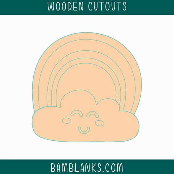 Rainbow Cloud Wood Blank #W016