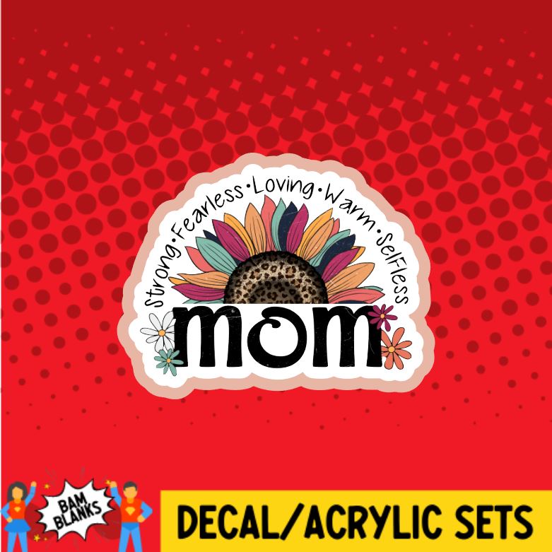 Rainbow Sunflower Mom - DECAL AND ACRYLIC SHAPE #DA0392