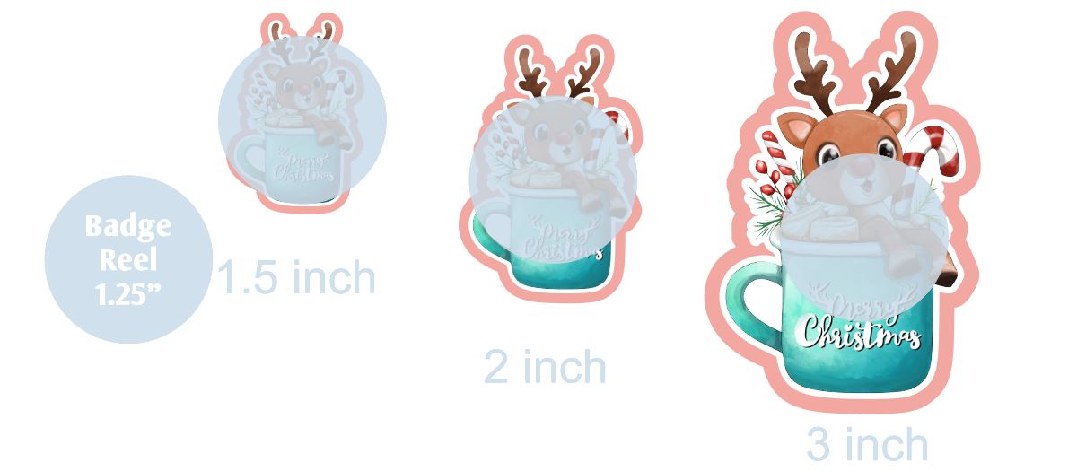 Reindeer Christmas Mug - DECAL AND ACRYLIC SHAPE #DA0475