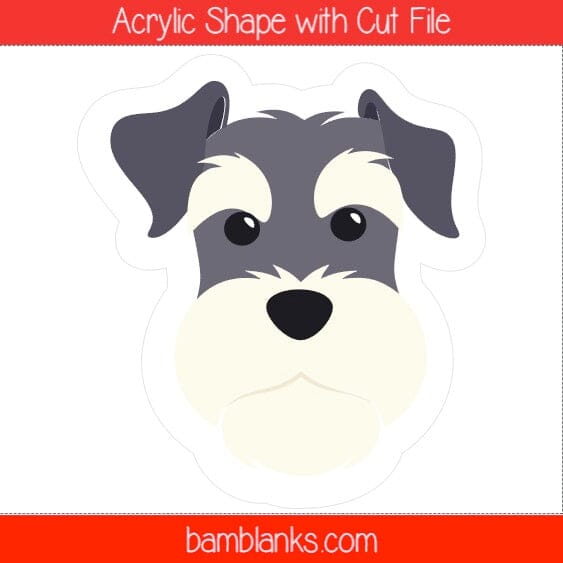 Schnauzer Head - Acrylic Shape #1250