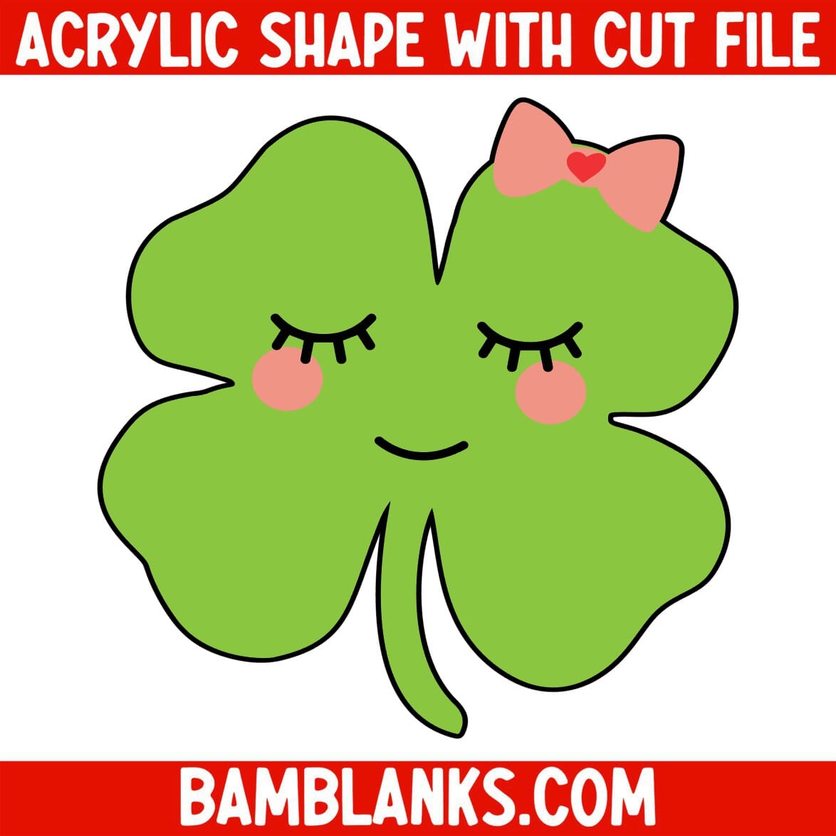 Shamrock with Bow - Acrylic Shape #344