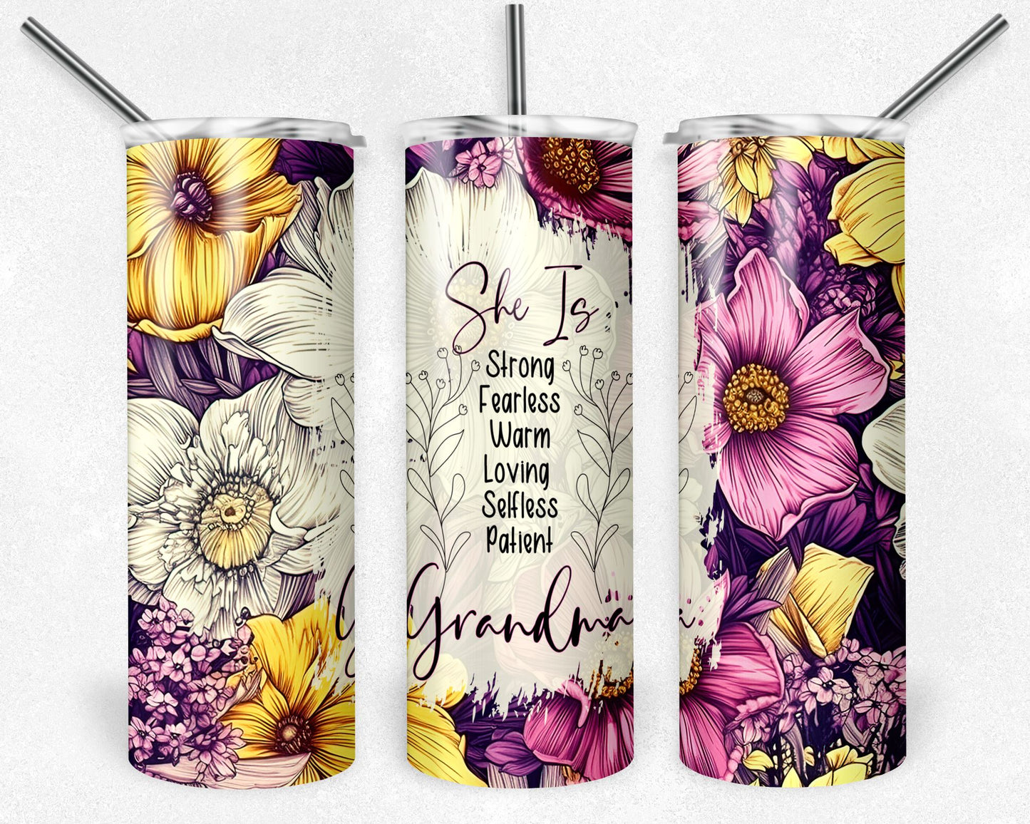 She Is Grandma - 20 oz Skinny Cup Wrap - CW0100