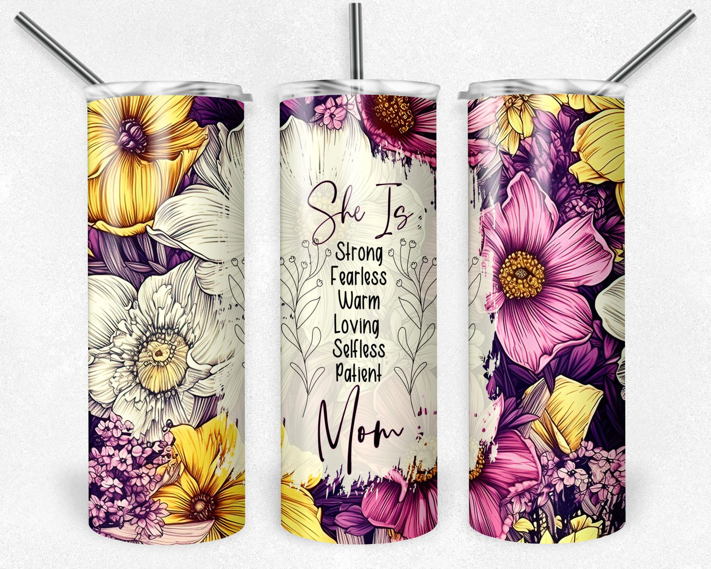 She Is Mom - 20 oz Skinny Cup Wrap - CW0099