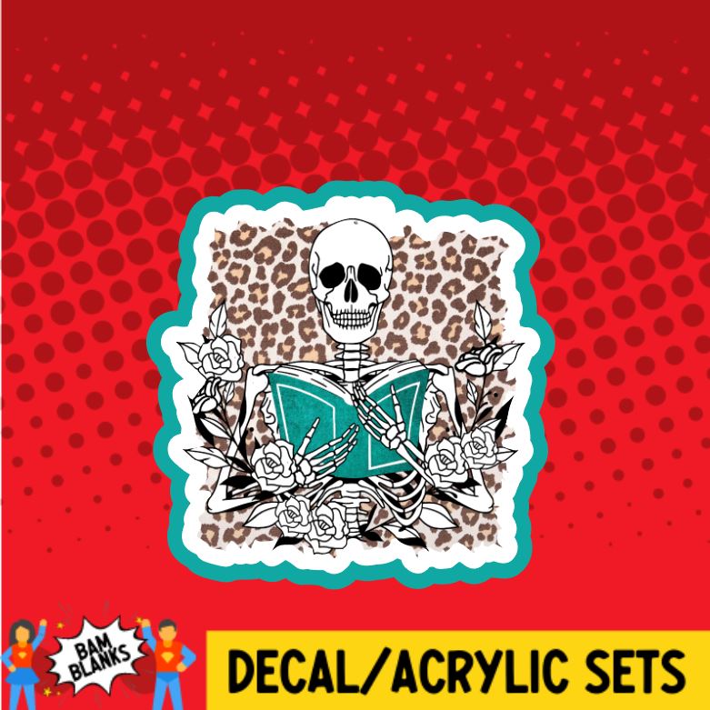 Skeleton Reading - DECAL AND ACRYLIC SHAPE #DA0340