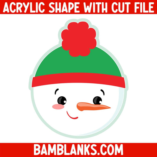 Snowman Round - Acrylic Shape #2450