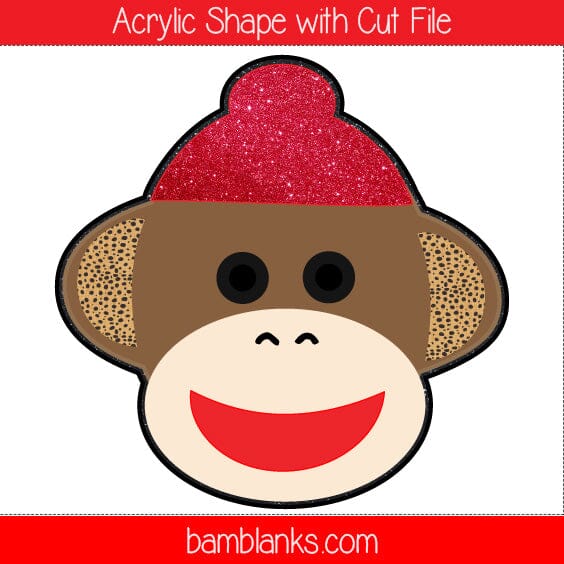Sock Monkey - Acrylic Shape #206