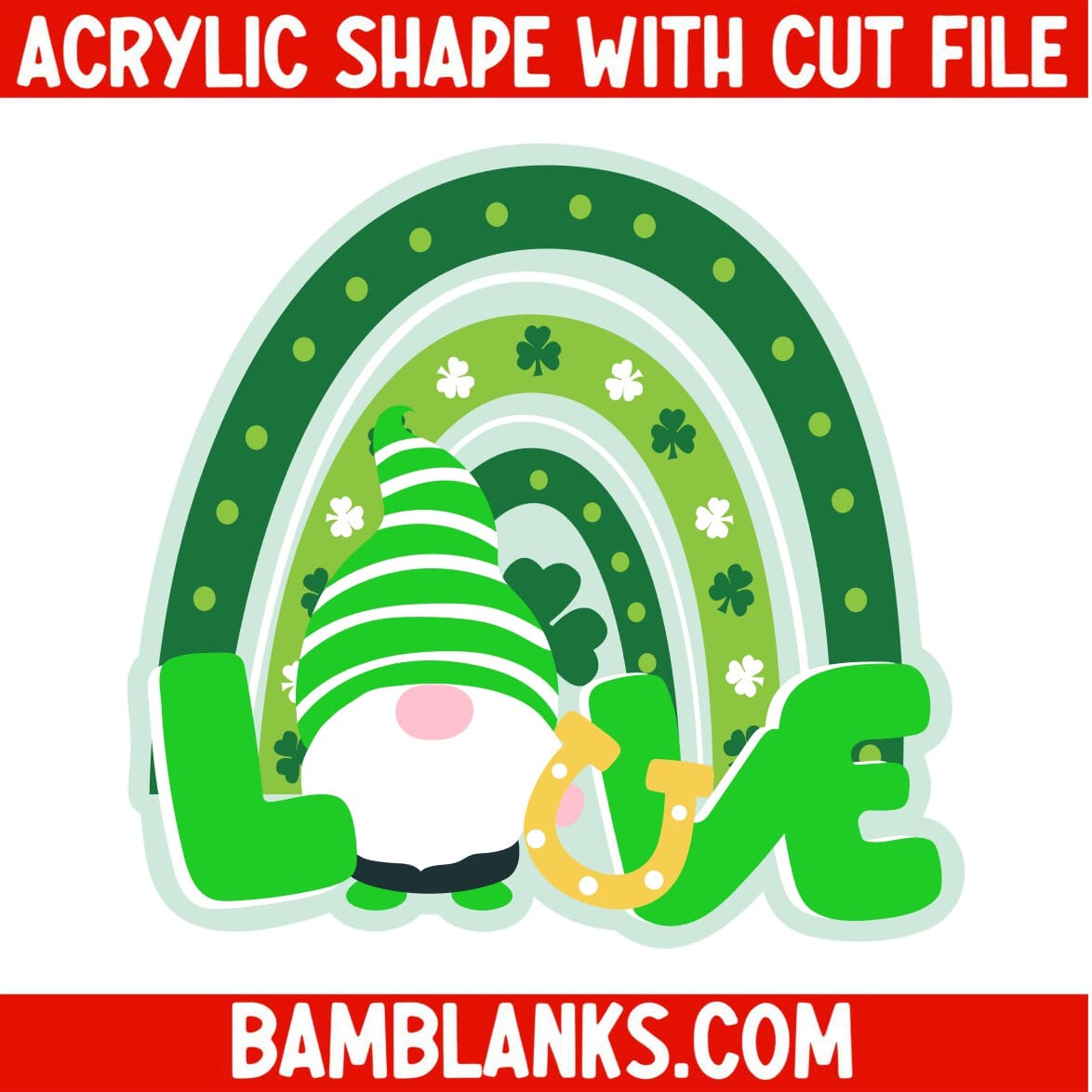 St Patrick Rainbow - Acrylic Shape #1272