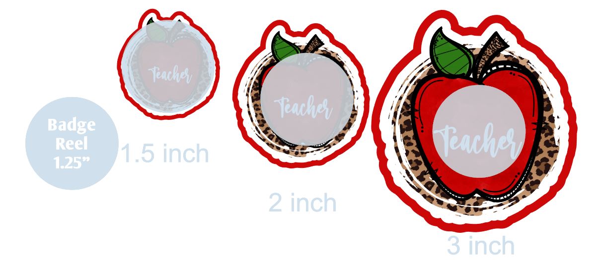 Teacher Apple Leopard - DECAL AND ACRYLIC SHAPE #DA0176