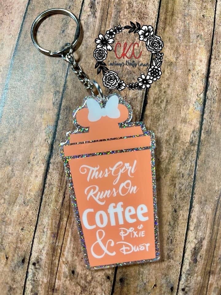 This Girl Runs on Coffee and Pixie Dust - Acrylic Shape #1031